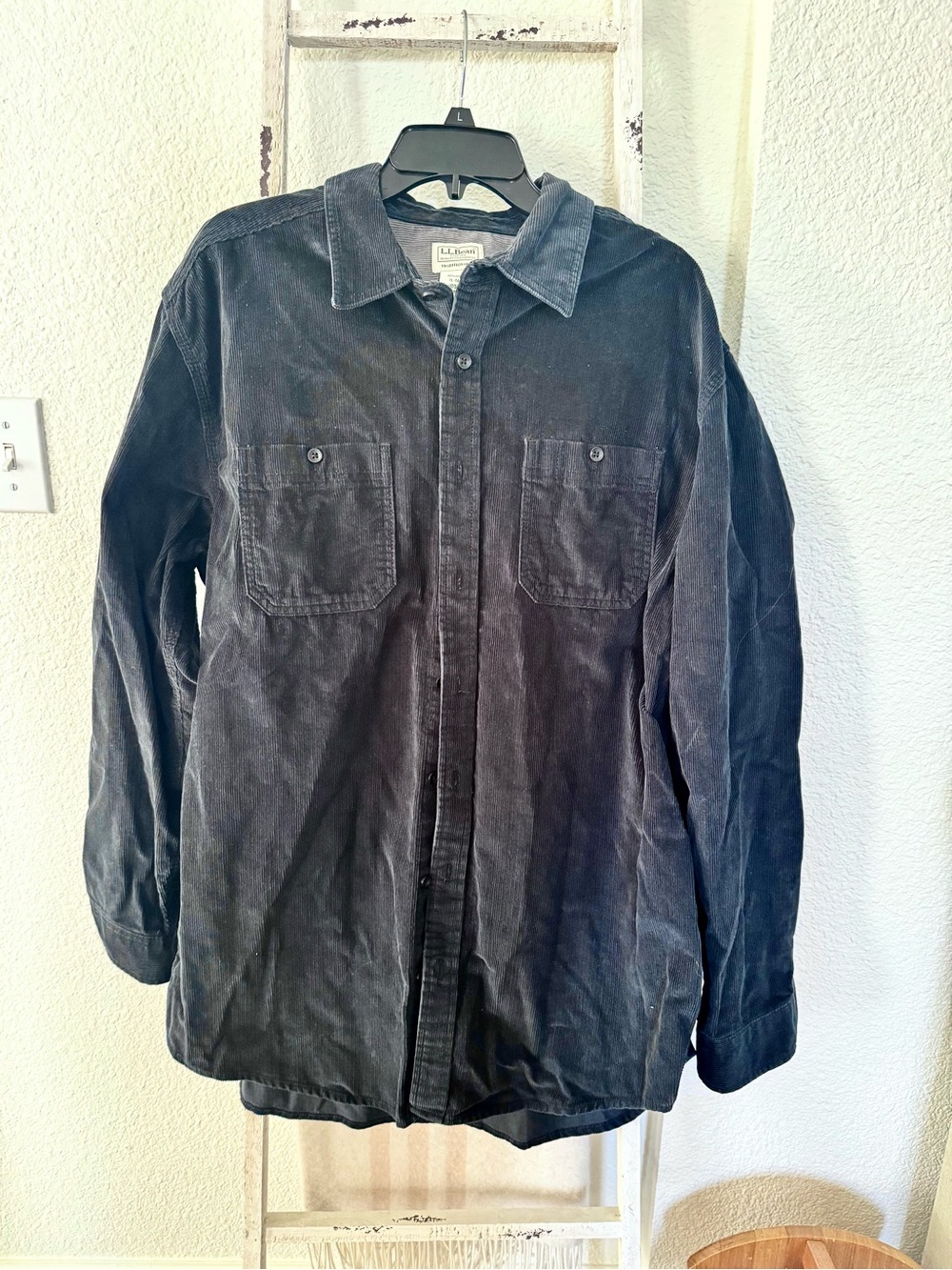 L.L. Bean Lakewashed Corduroy Men’s Twin-Pocket Traditional Button Shirt XL Tall